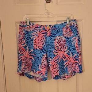 Lilly Pulitzer Pink and Blue Bermudas with Tropical Flair